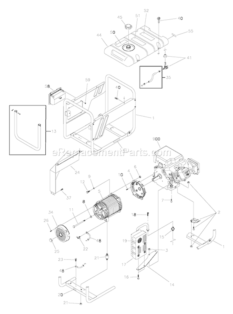 Page C Diagram and Parts List for 030248-1  Briggs and Stratton Generator